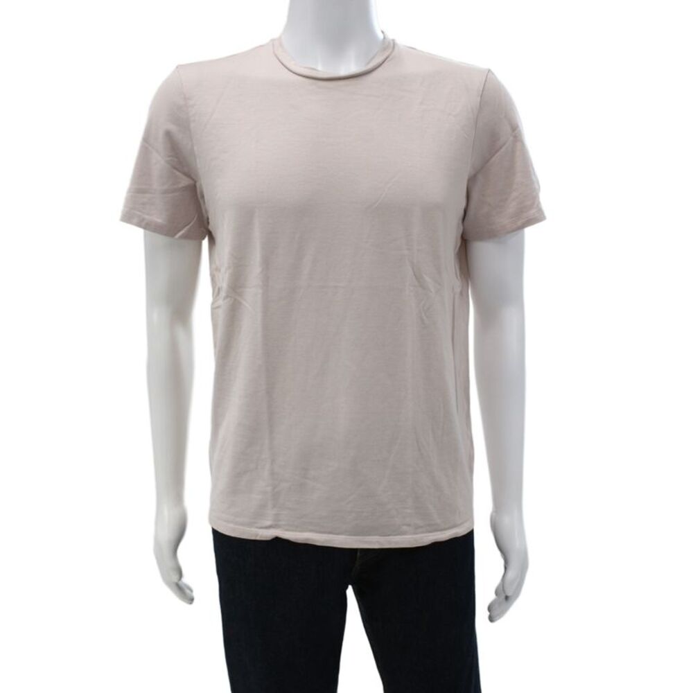 Theory Mens Beige Basic Silk Crew Neck T Shirt Size M